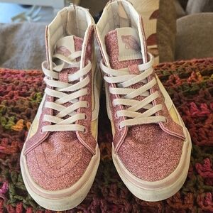 Vans Pink Glitter High-Top Sneakers